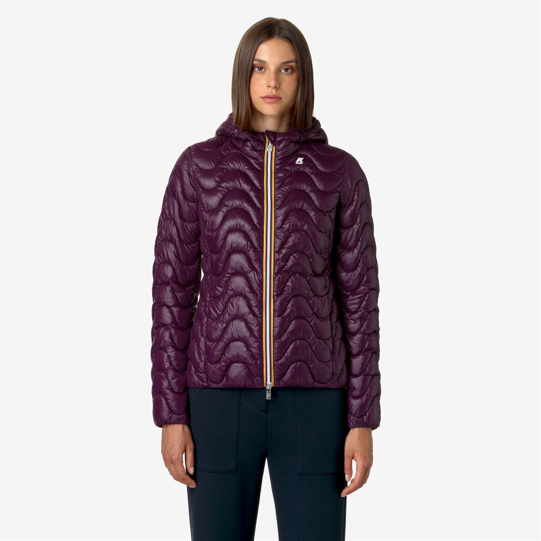 Jackets Woman LILY QUILTED WARM Short VIOLET DK PURPLE Dressed Back (jpg Rgb)		