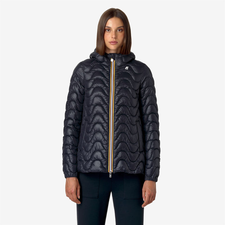 Jackets Woman MADLAINE QUILTED WARM Mid BLUE DEPTH Dressed Back (jpg Rgb)		