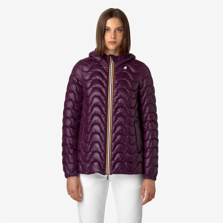 Jackets Woman MADLAINE QUILTED WARM Mid VIOLET DK PURPLE Dressed Back (jpg Rgb)		