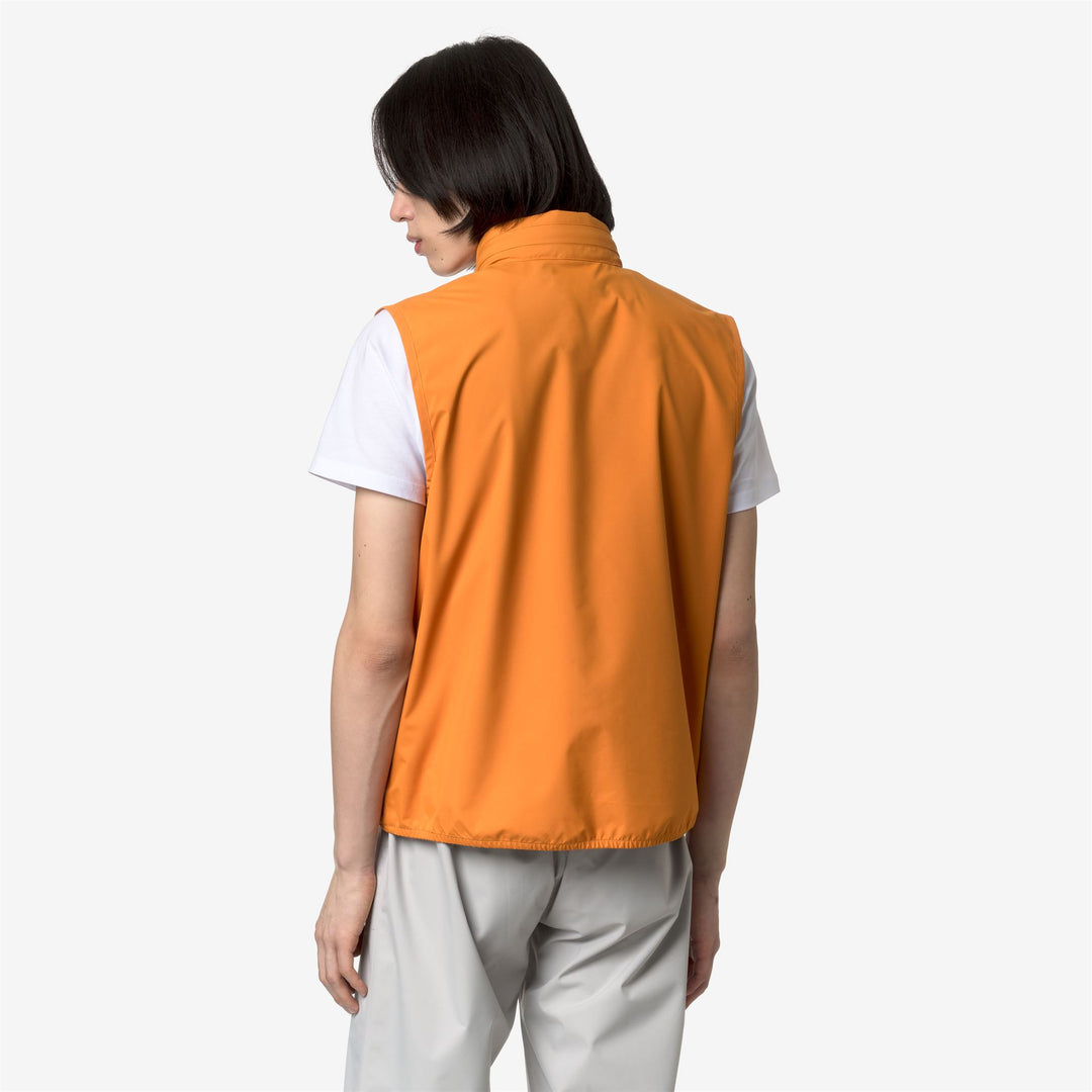 Jackets Man VALEN STRETCH DOT Vest ORANGE MD Dressed Front Double		