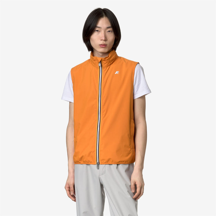 Jackets Man VALEN STRETCH DOT Vest ORANGE MD Dressed Back (jpg Rgb)		