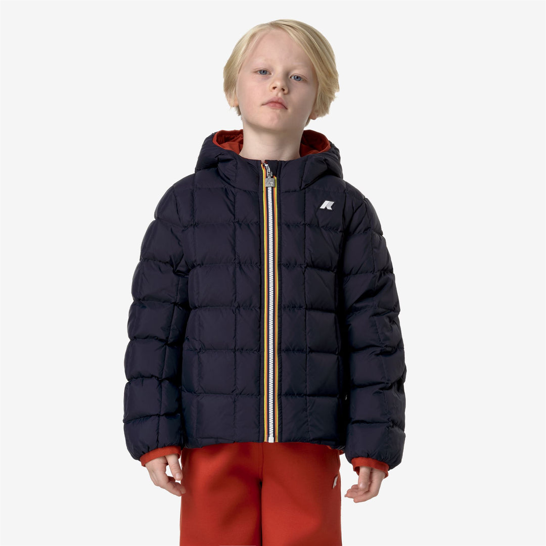 Jackets Boy P. JACK ST THERMO DOUBLE Short RED POMPEIAN - BLUE DEPTH Detail Double				