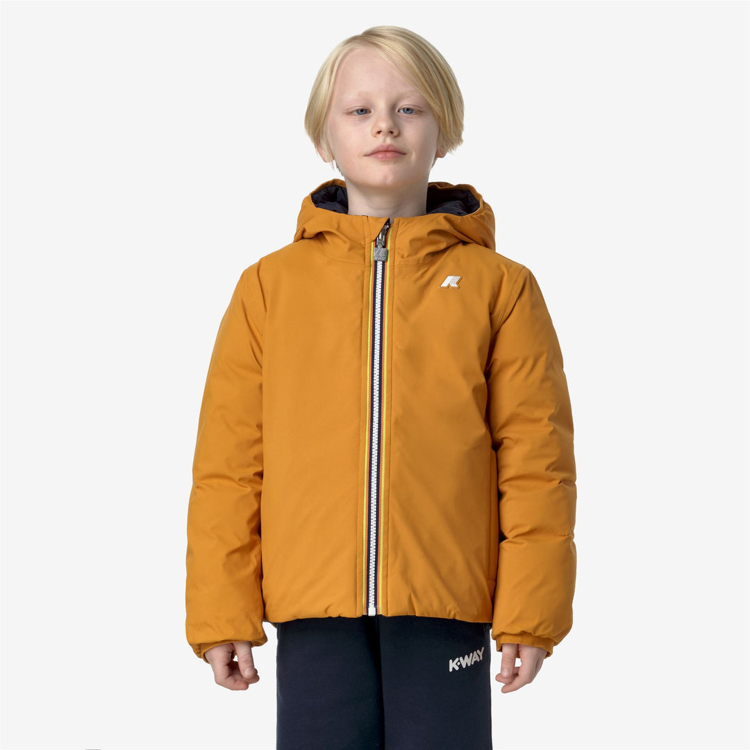 Jackets Boy P. JACK ST THERMO DOUBLE Short YELLOW INCA - BLUE DEPTH Dressed Back (jpg Rgb)		