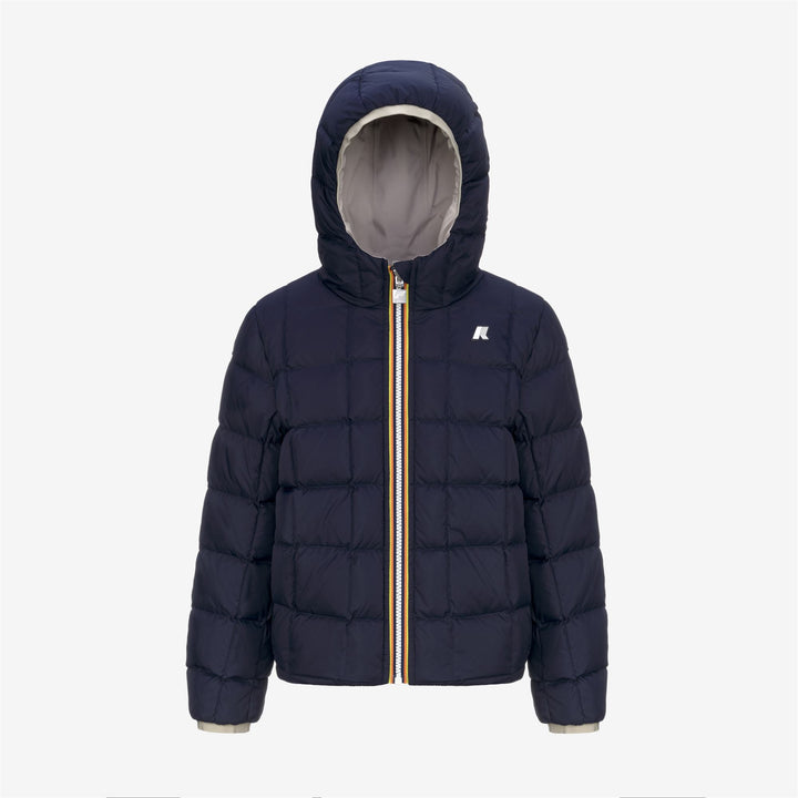 Jackets Boy P. JACK ST THERMO DOUBLE Short BEIGE G-BLUE D Dressed Front (jpg Rgb)	