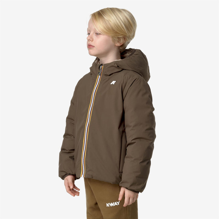 Jackets Boy P. JACK ST THERMO DOUBLE Short BROWN GREENISH - BEIGE GREY Detail (jpg Rgb)			