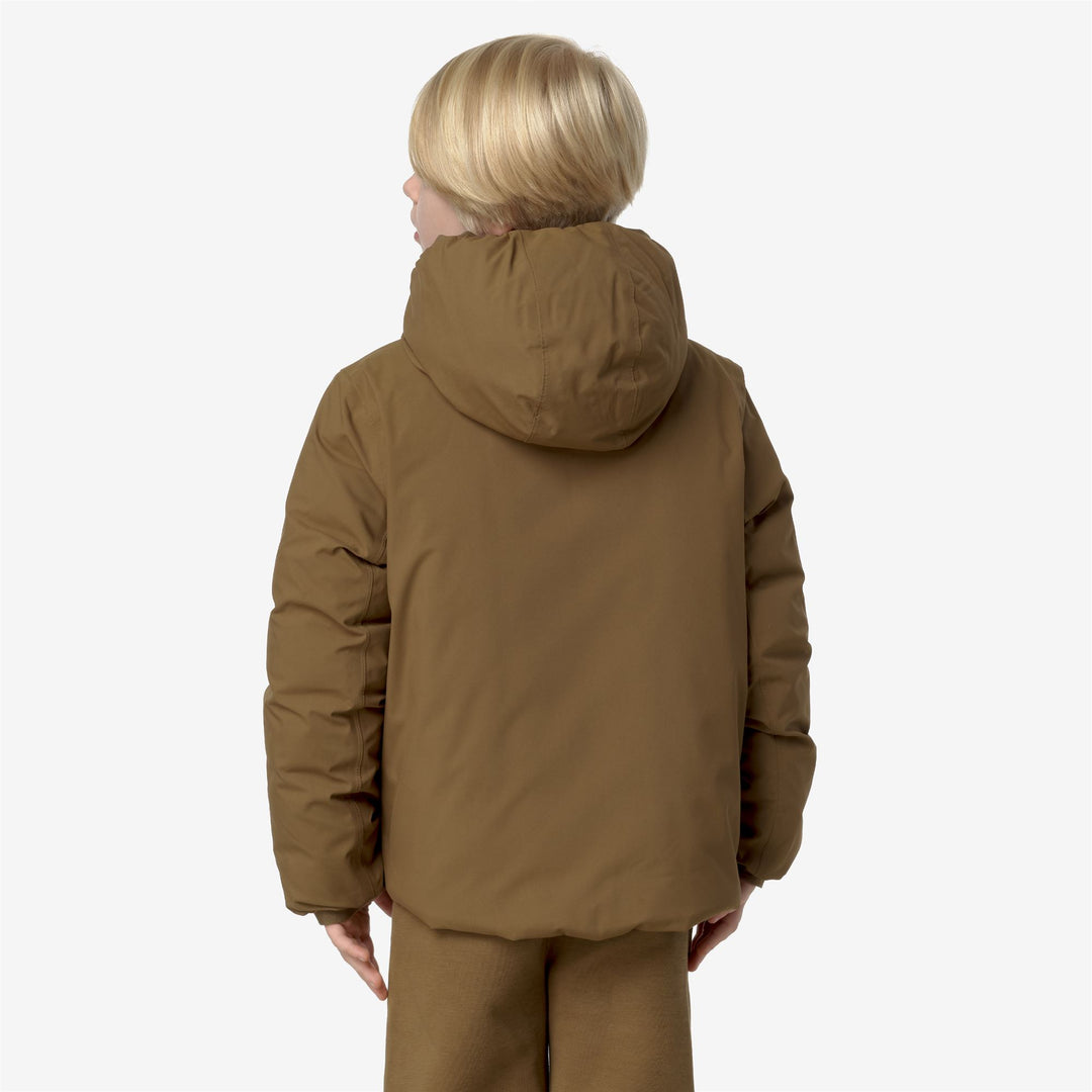 Jackets Boy P. JACK ST THERMO DOUBLE Short BROWN CORDA - GREY BLUE AVIO Dressed Front Double		