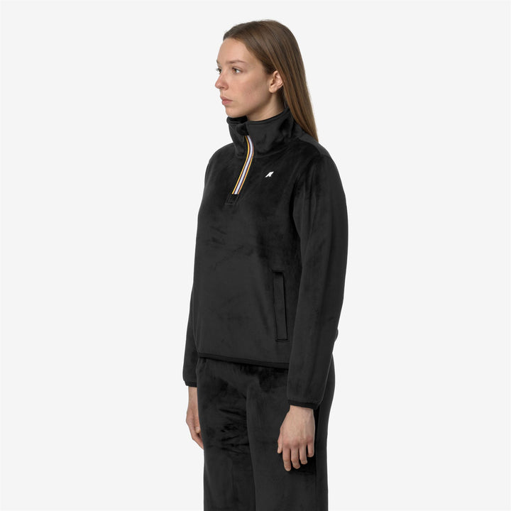 Fleece Woman VIV VELOUR POLAR Jacket BLACK P-BLACK P Detail (jpg Rgb)			