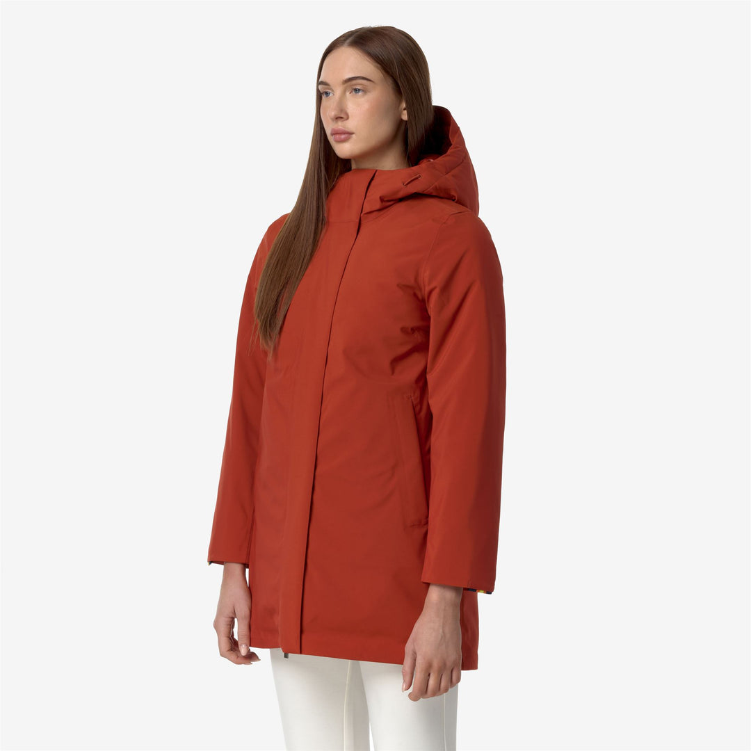 Jackets Woman MATHIEL BONDED PADDED 3/4 LENGTH RED POMPEIAN Detail (jpg Rgb)			