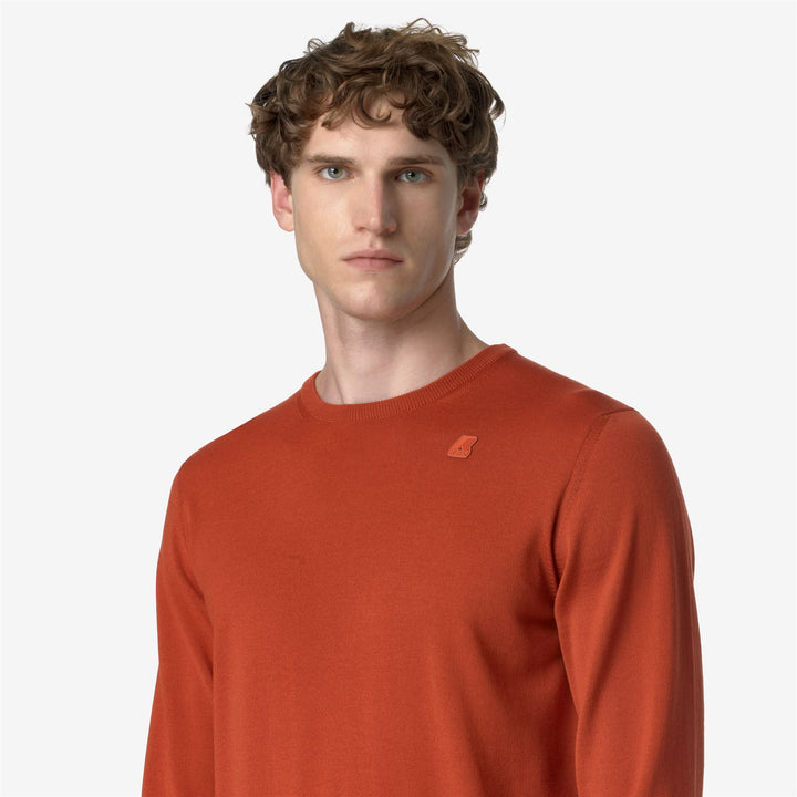 KNITWEAR Man SEBASTIEN MERINO Pull Over RED CRETA Detail Double				