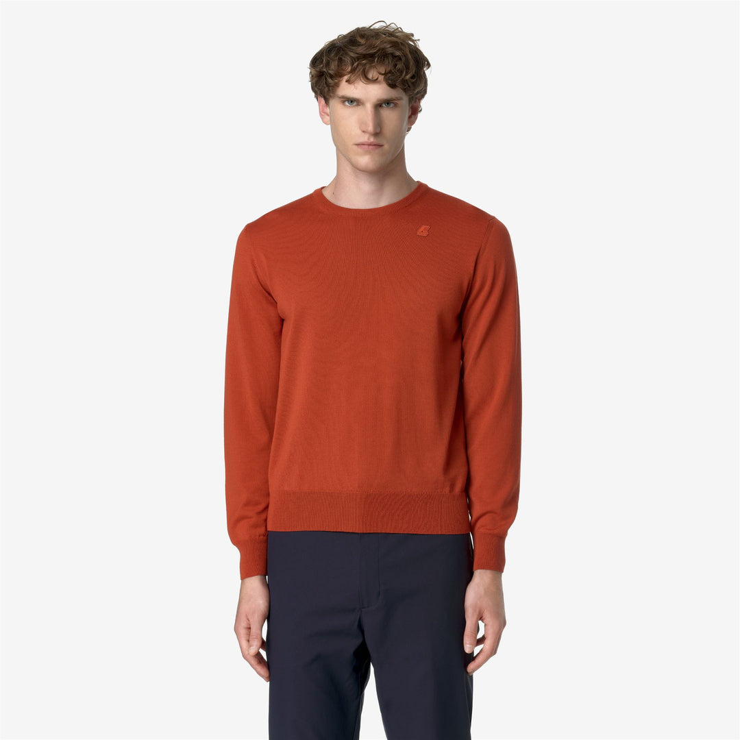 KNITWEAR Man SEBASTIEN MERINO Pull Over RED CRETA Dressed Back (jpg Rgb)		