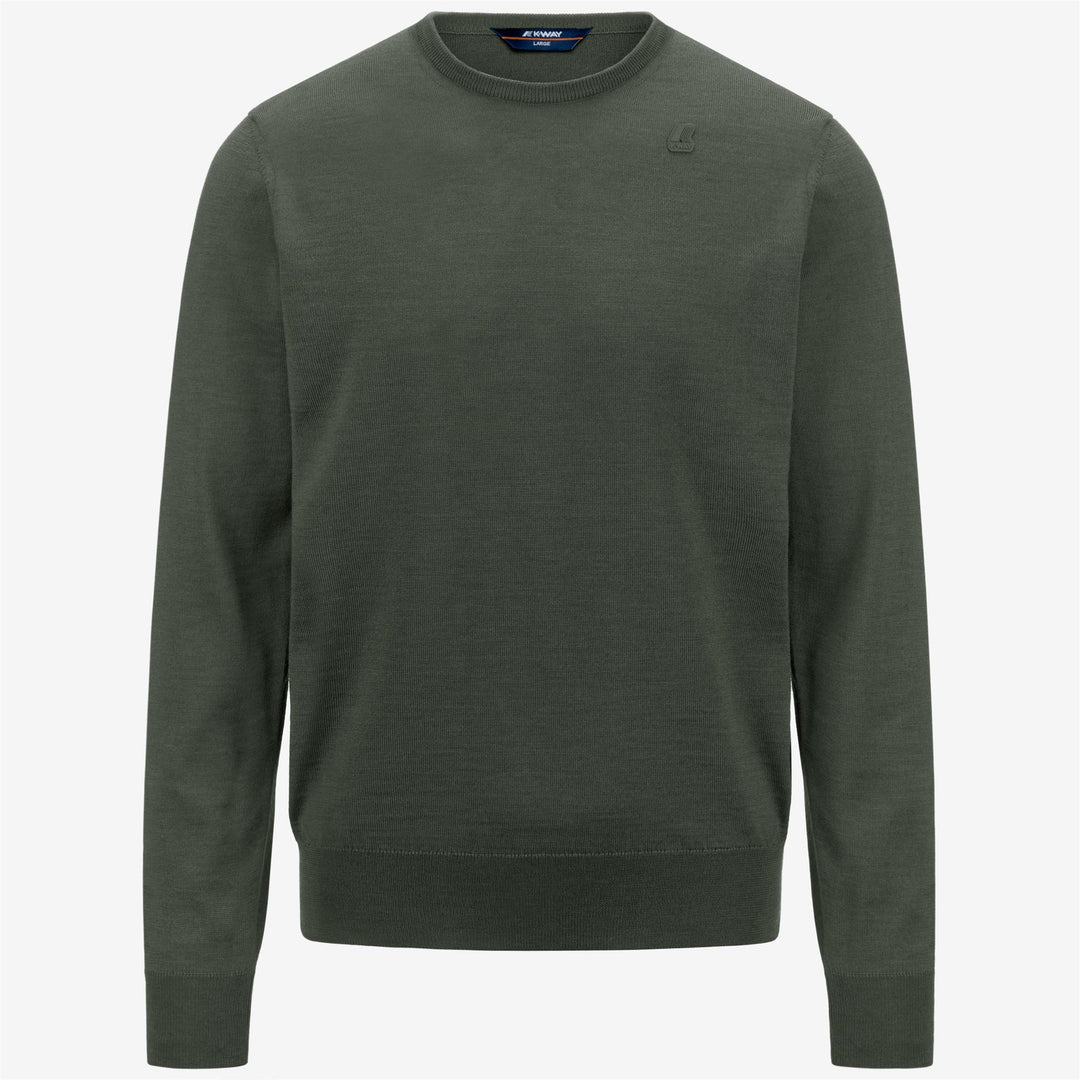 KNITWEAR Man SEBASTIEN MERINO Pull Over GREEN BLACKISH Photo (jpg Rgb)			