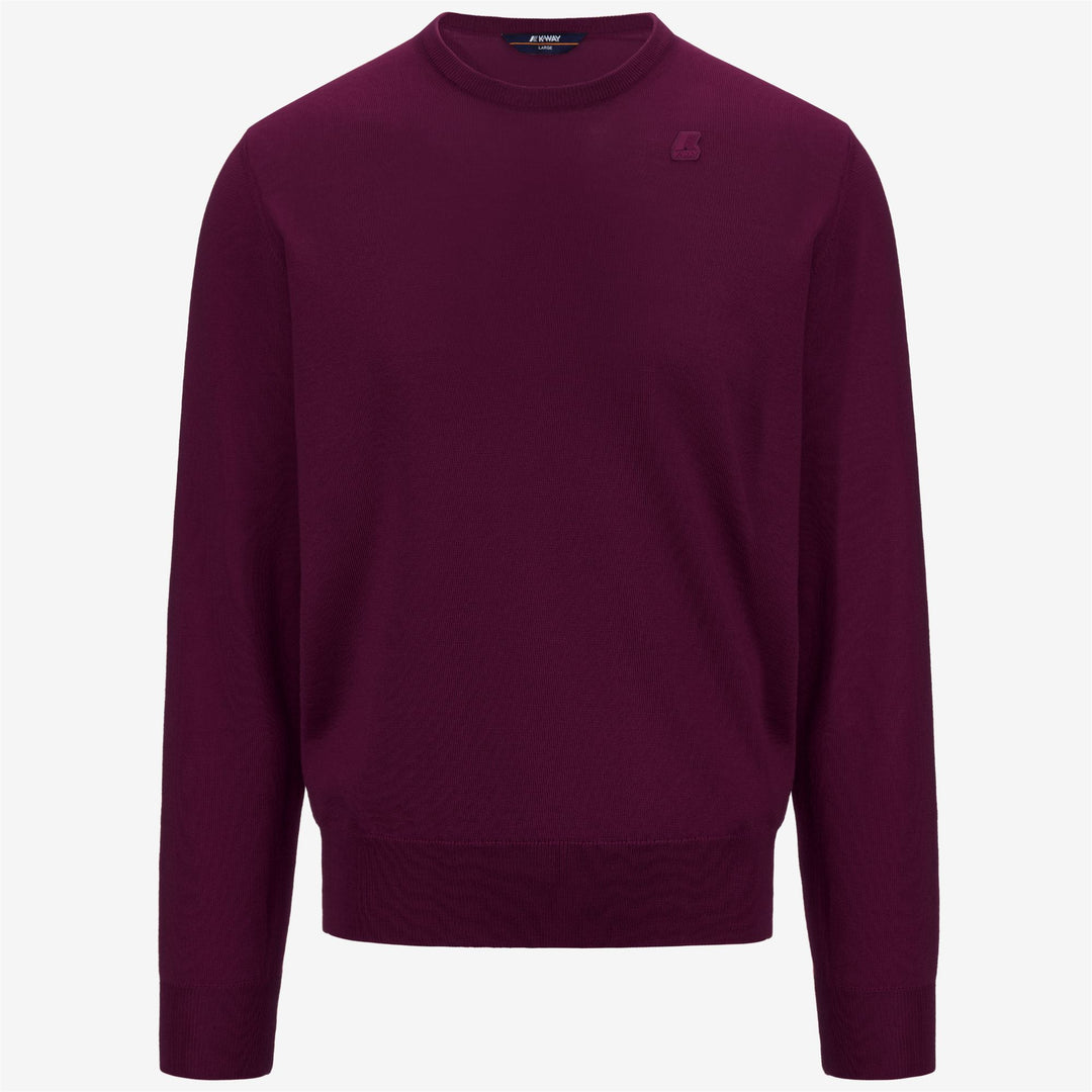 KNITWEAR Man SEBASTIEN MERINO Pull Over VIOLET WINE Photo (jpg Rgb)			