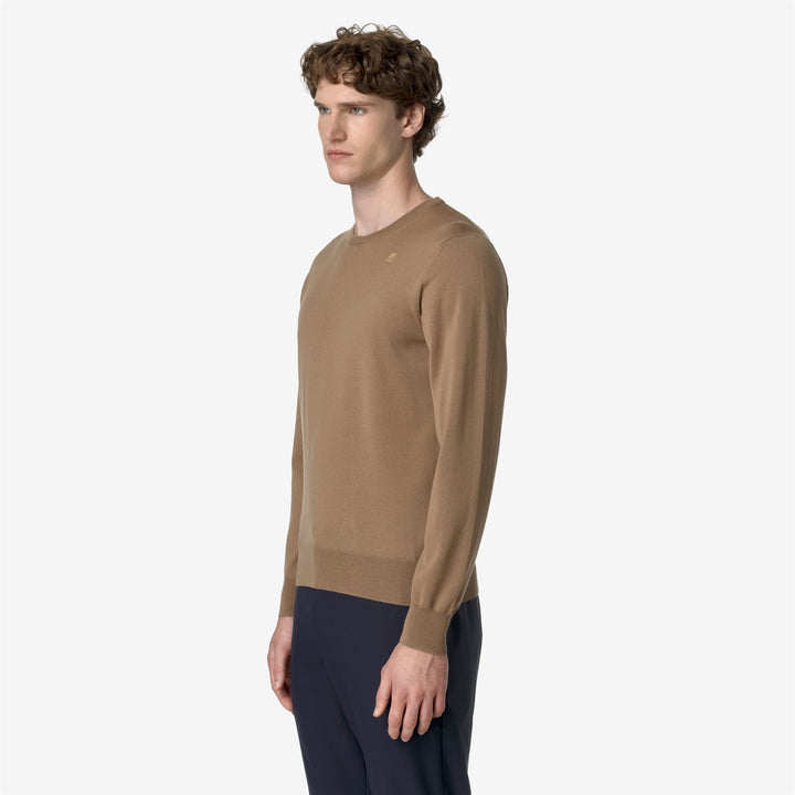 KNITWEAR Man SEBASTIEN MERINO Pull Over BROWN CARTOUCHE Detail (jpg Rgb)			