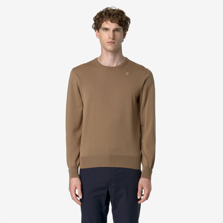 KNITWEAR Man SEBASTIEN MERINO Pull Over BROWN CARTOUCHE Dressed Back (jpg Rgb)		