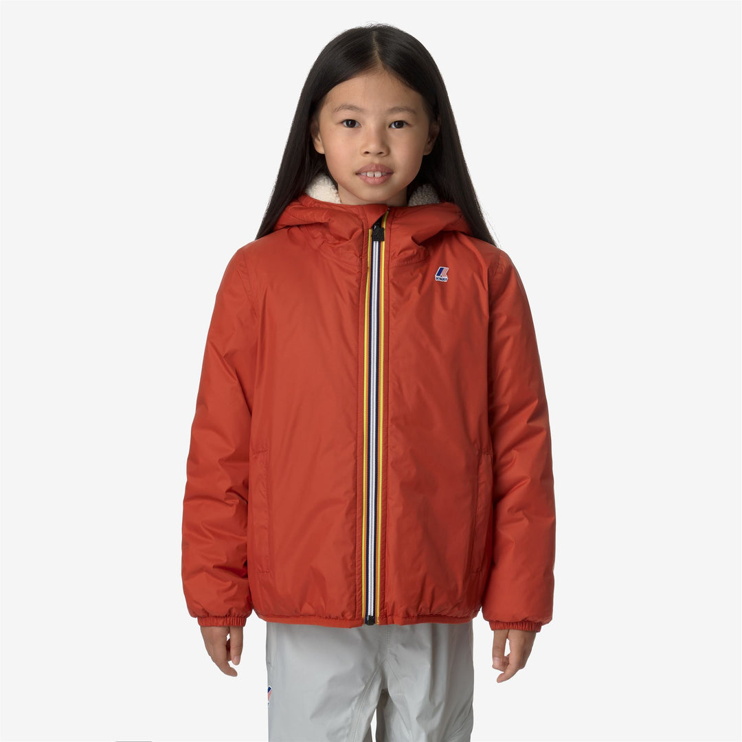 Jackets Kid unisex P. LE VRAI 3.0 CLAUDE ORSETTO Mid ECRU-RED POMPEIAN Dressed Back (jpg Rgb)		