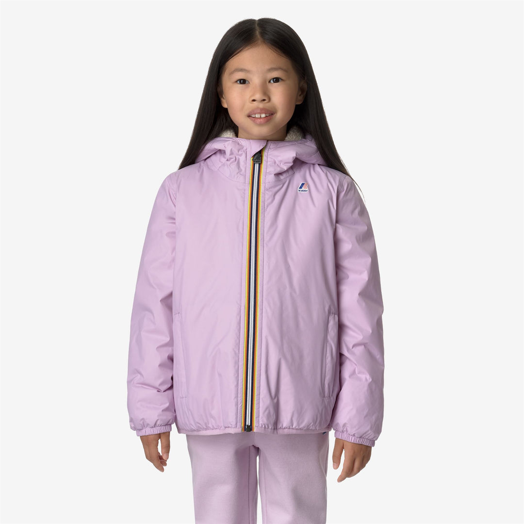 Jackets Kid unisex P. LE VRAI 3.0 CLAUDE ORSETTO Mid ECRU-VIOLET LT LILAC Dressed Back (jpg Rgb)		