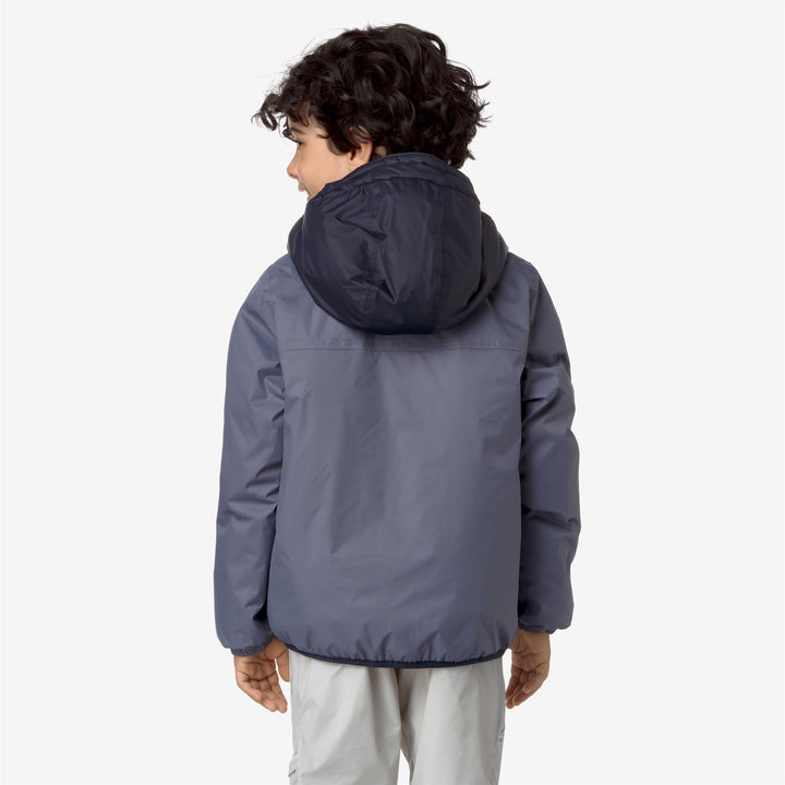 Jackets Kid unisex P. LE VRAI 3.0 CLAUDE ORSETTO Mid ECRU-GREY BLUE A-BLUE D Dressed Front Double		