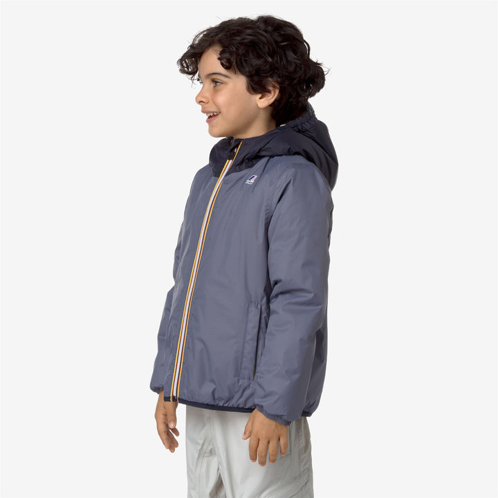 Jackets Kid unisex P. LE VRAI 3.0 CLAUDE ORSETTO Mid ECRU-GREY BLUE A-BLUE D Detail (jpg Rgb)			