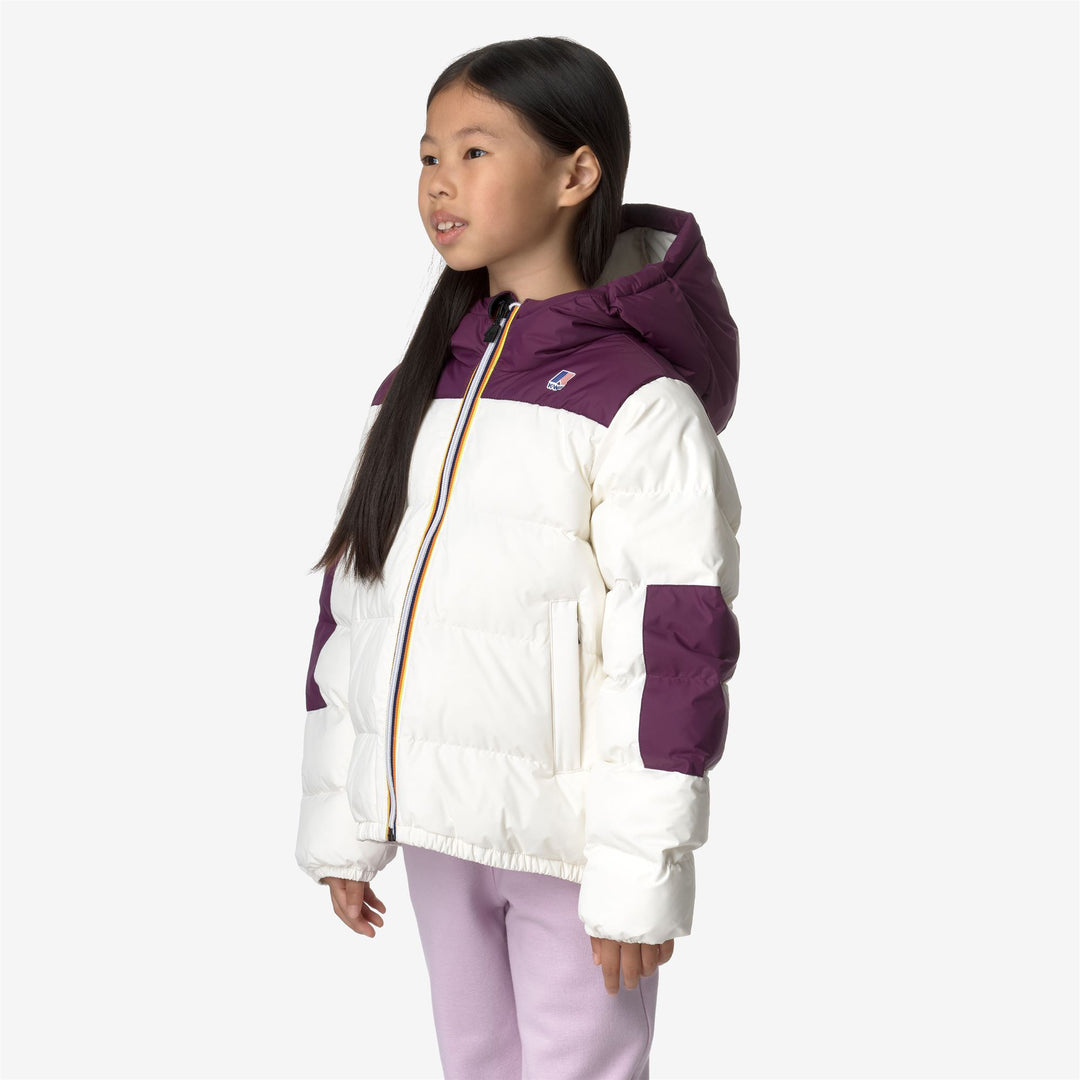 Jackets Kid unisex P. LE VRAI 3.0 CLAUDE HEAVY WARM Mid WHITE GARDENIA - VIOLET DK PURPLE Detail (jpg Rgb)			