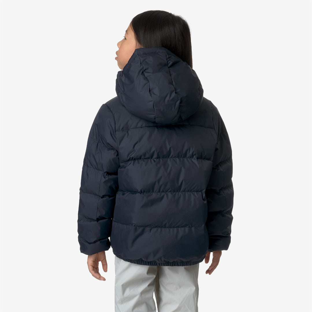 Jackets Kid unisex P. LE VRAI 3.0 CLAUDE HEAVY WARM Mid BLUE DEPTH Dressed Front Double		