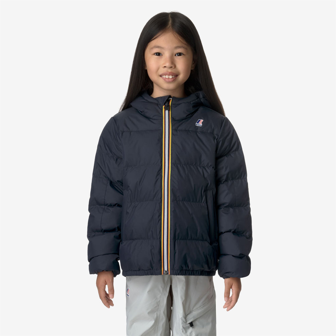 Jackets Kid unisex P. LE VRAI 3.0 CLAUDE HEAVY WARM Mid BLUE DEPTH Dressed Back (jpg Rgb)		