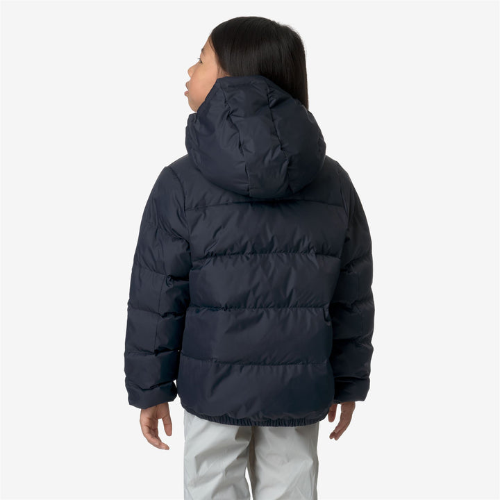 Jackets Kid unisex P. LE VRAI 3.0 CLAUDE HEAVY WARM Mid BLUE DEPTH Dressed Front Double		