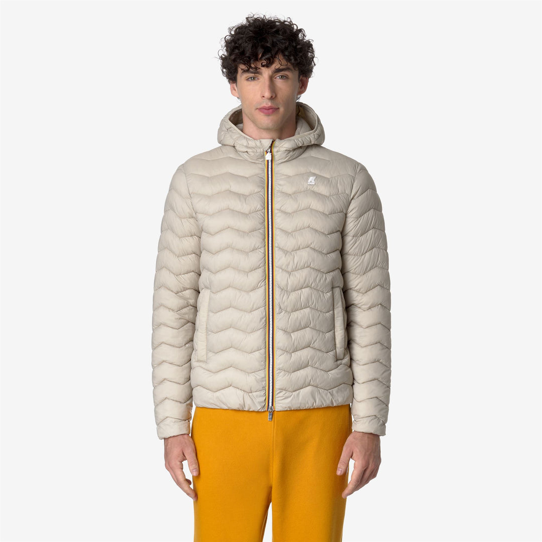 Jackets Man JACK QUILTED WARM Short BEIGE GREY Dressed Back (jpg Rgb)		