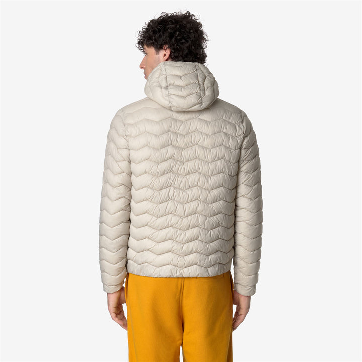 Jackets Man JACK QUILTED WARM Short BEIGE GREY Dressed Front Double		