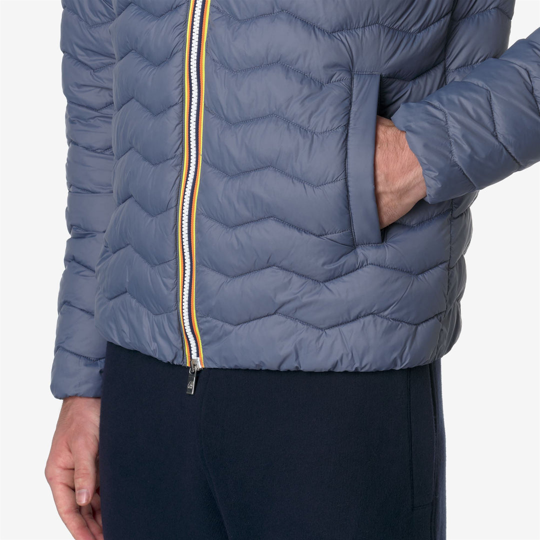 Jackets Man JACK QUILTED WARM Short GREY BLUE AVIO Detail Double				