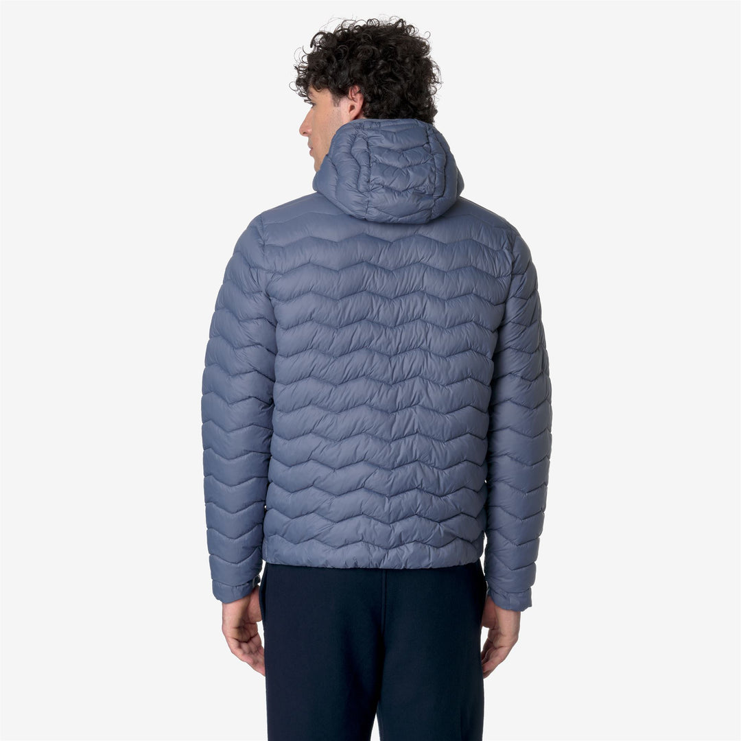 Jackets Man JACK QUILTED WARM Short GREY BLUE AVIO Dressed Front Double		