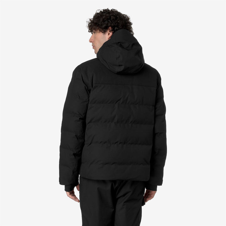 Jackets Man MERIBEL Mid BLACK PURE Dressed Front Double		