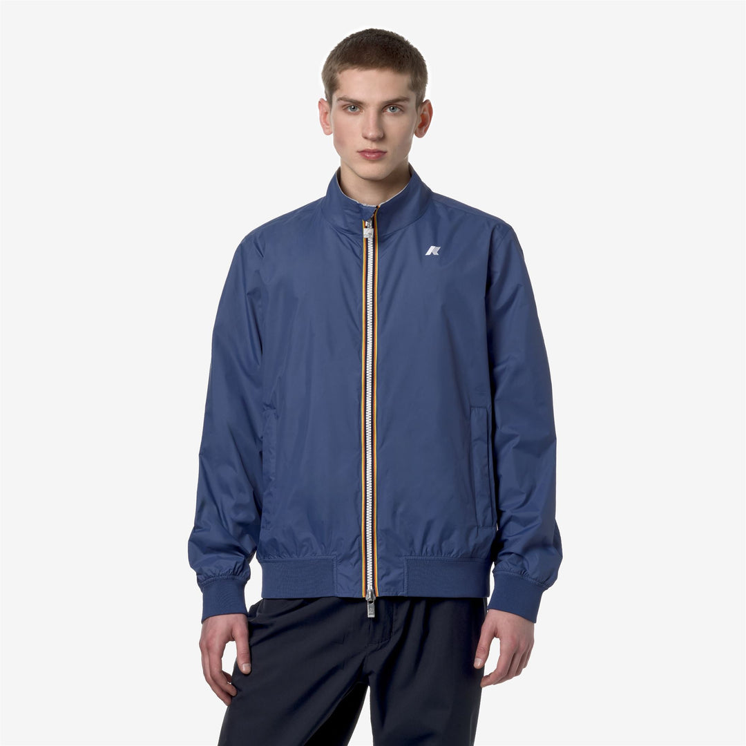 Jackets Man ARSENE PLUS.2 REVERSIBLE Short BLUE F-GREY A Dressed Back (jpg Rgb)		