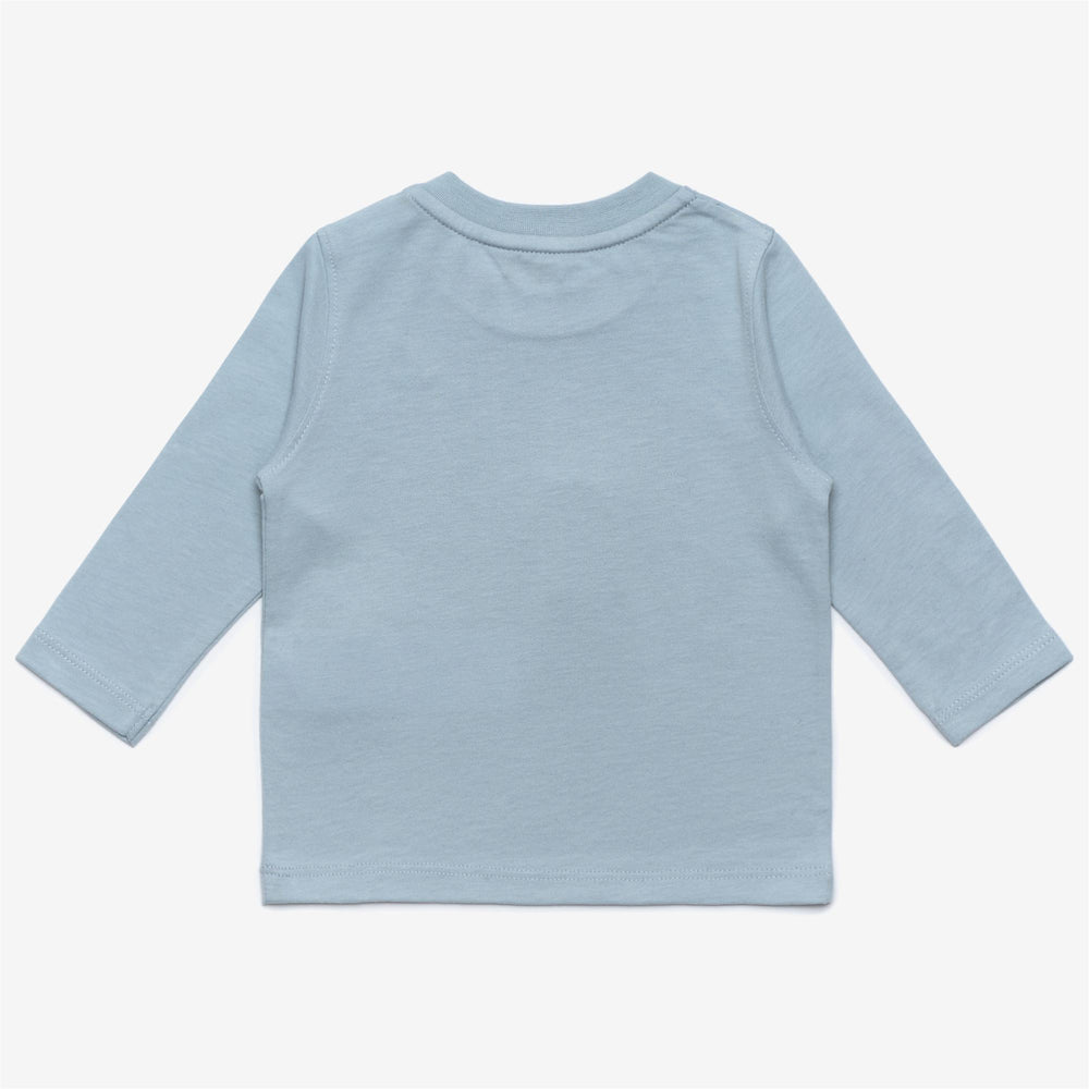 T-ShirtsTop Kid unisex E. ELMETTE PEACH T-Shirt BLUE AVIO Dressed Front (jpg Rgb)	