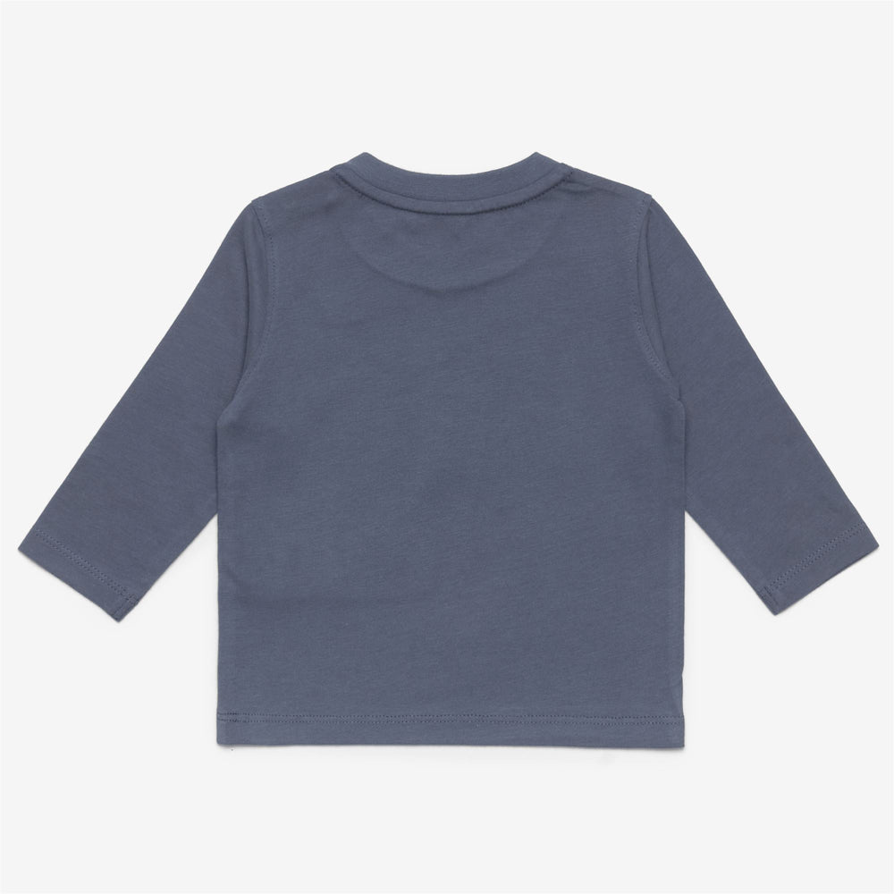 T-ShirtsTop Kid unisex E. ELMETTE PEACH T-Shirt GREY BLUE AVIO Dressed Front (jpg Rgb)	