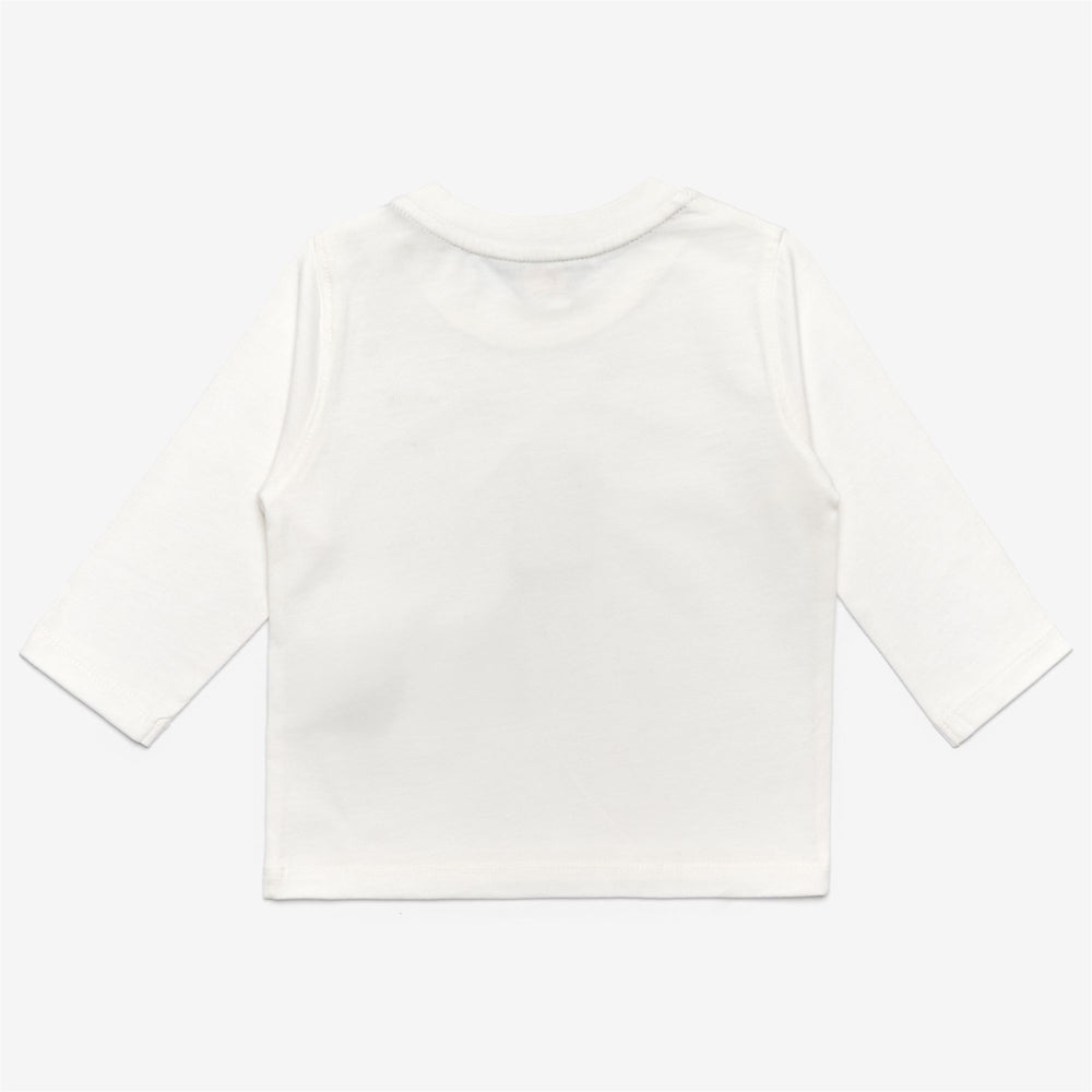 T-ShirtsTop Kid unisex E. ELMETTE JERSEY PEACH T-Shirt WHITE GARDENIA Dressed Front (jpg Rgb)	