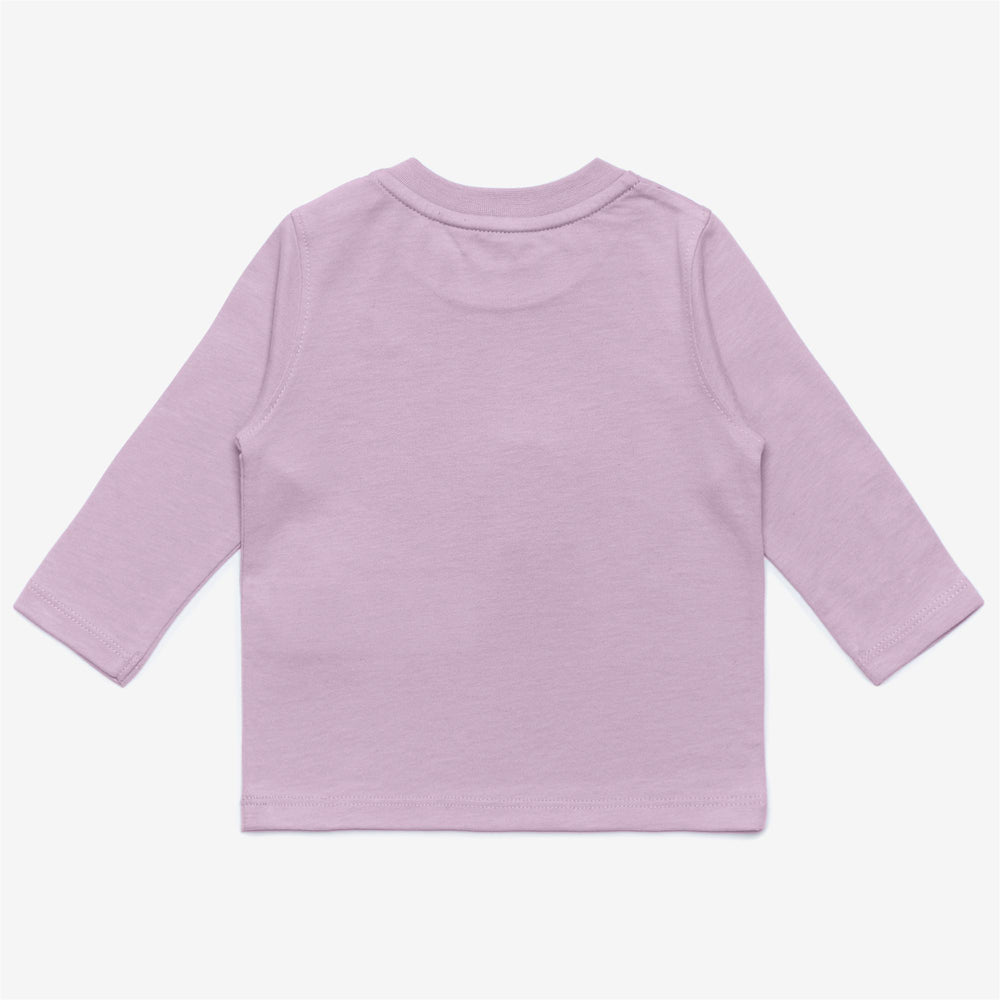 T-ShirtsTop Kid unisex E. ELMETTE PEACH T-Shirt VIOLET LT LILAC Dressed Front (jpg Rgb)	