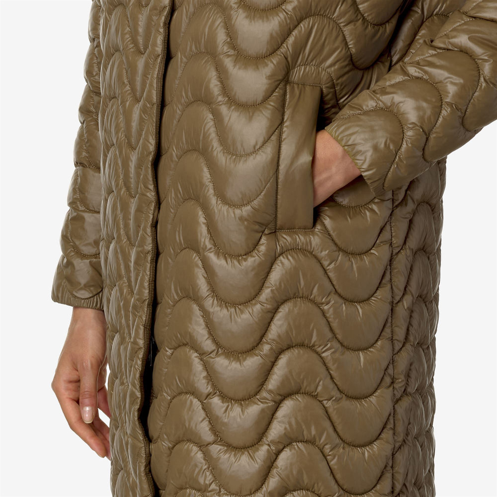 Jackets Woman SONJA QUILTED WARM Long BROWN CORDA Detail Double				