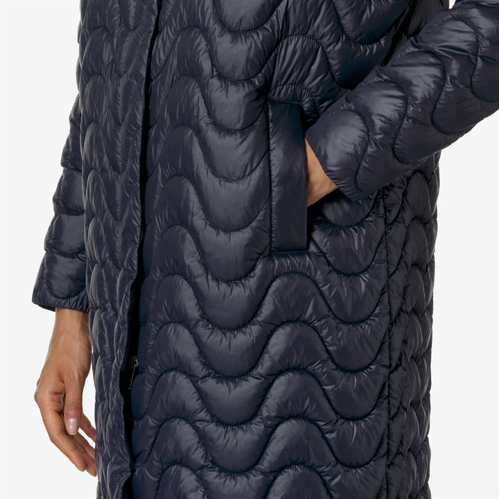 Jackets Woman SONJA QUILTED WARM Long BLUE DEPTH Detail Double				