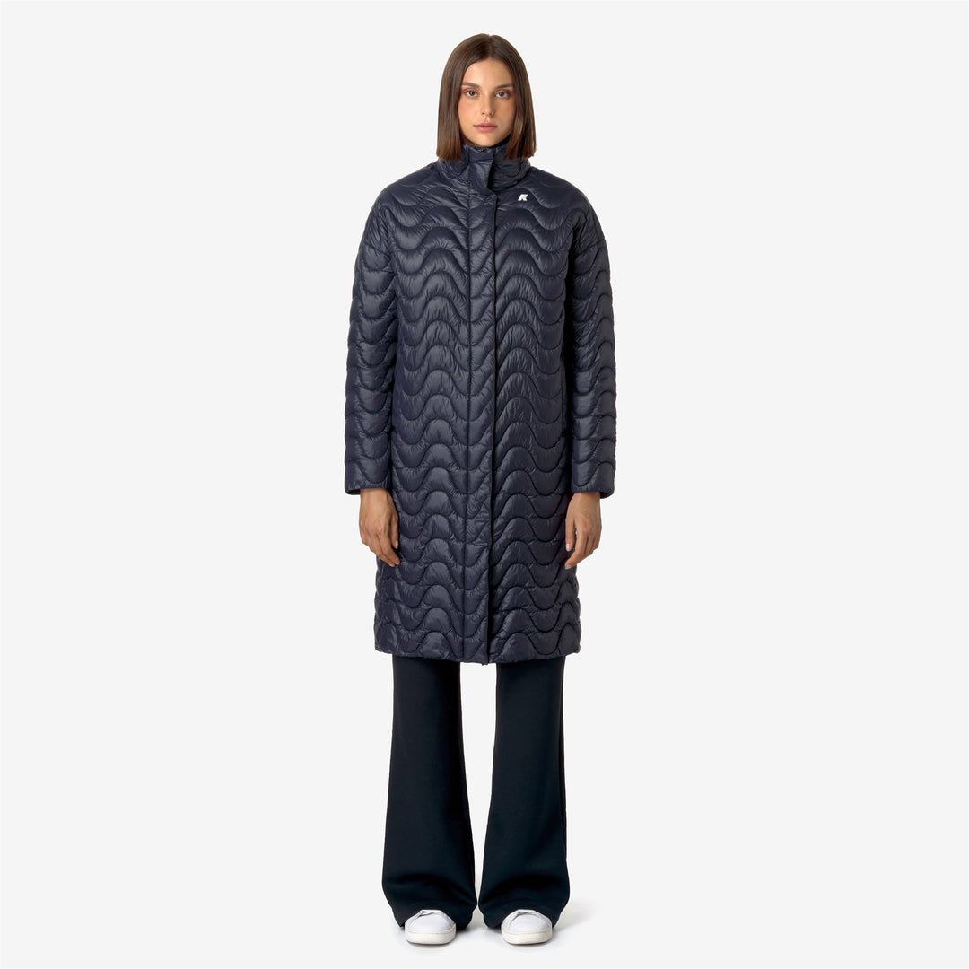 Jackets Woman SONJA QUILTED WARM Long BLUE DEPTH Dressed Back (jpg Rgb)		