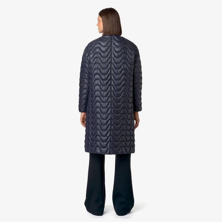 Jackets Woman SONJA QUILTED WARM Long BLUE DEPTH Dressed Front Double		