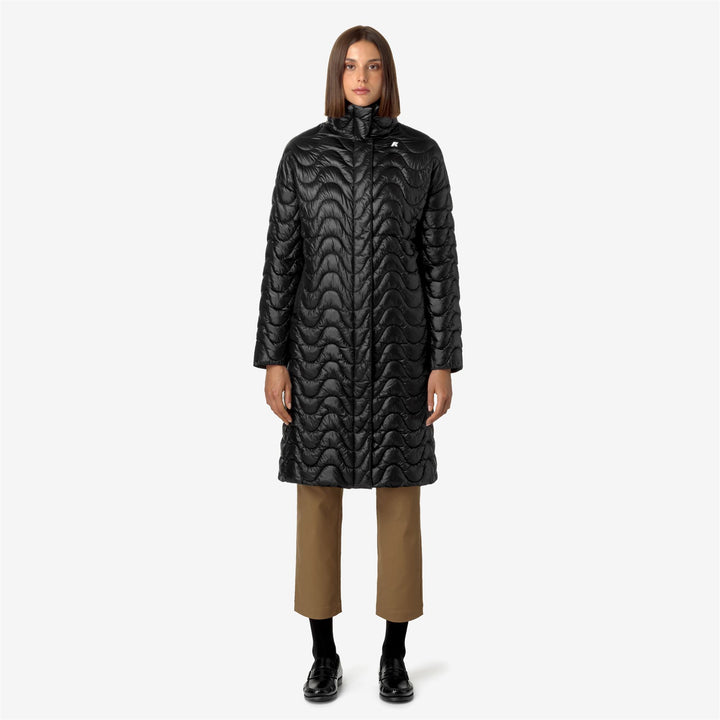 Jackets Woman SONJA QUILTED WARM Long BLACK PURE Dressed Back (jpg Rgb)		