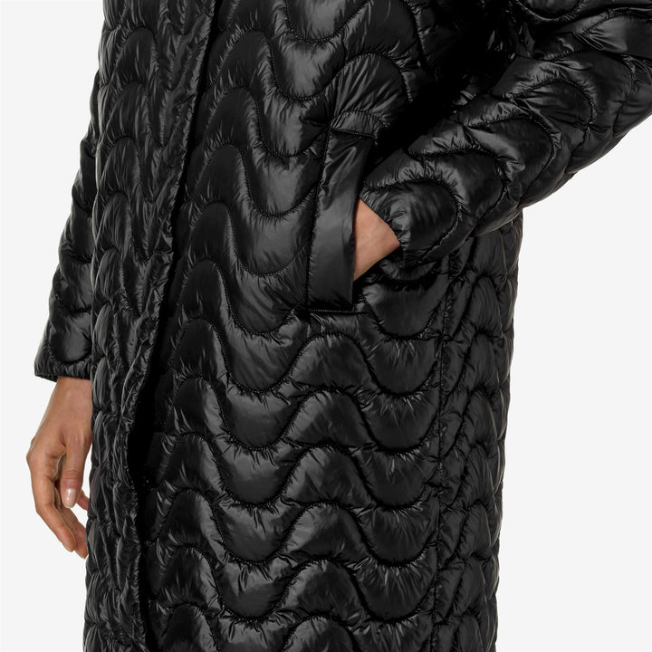 Jackets Woman SONJA QUILTED WARM Long BLACK PURE Detail Double				