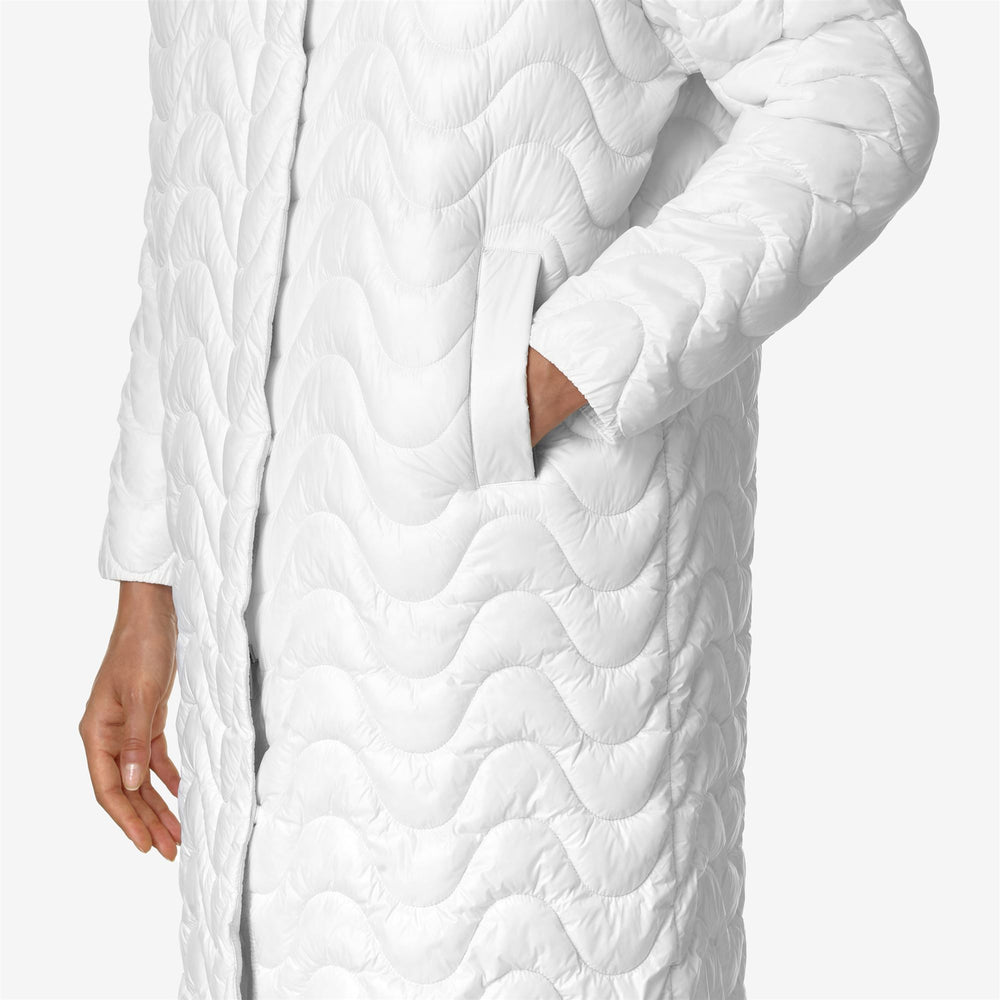 Jackets Woman SONJA QUILTED WARM Long WHITE GARDENIA Detail Double				