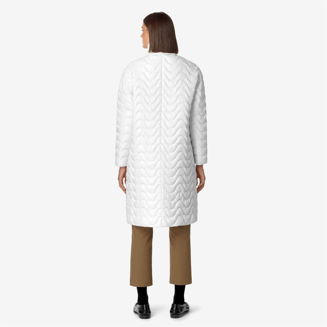 Jackets Woman SONJA QUILTED WARM Long WHITE GARDENIA Dressed Front Double		