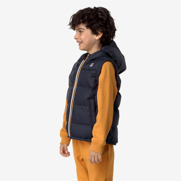 Jackets Kid unisex P. LE VRAI 3.0 ORLAN HEAVY WARM Vest BLUE DEPTH Detail (jpg Rgb)			