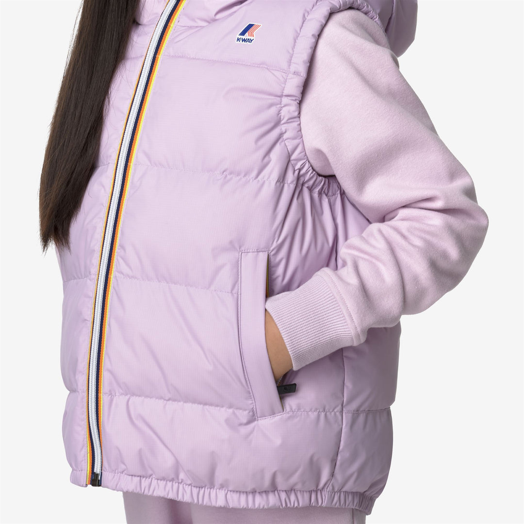 Jackets Kid unisex P. LE VRAI 3.0 ORLAN HEAVY WARM Vest VIOLET LT LILAC Detail Double				