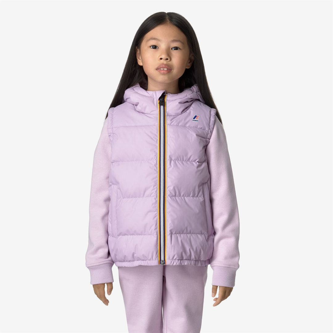 Jackets Kid unisex P. LE VRAI 3.0 ORLAN HEAVY WARM Vest VIOLET LT LILAC Dressed Back (jpg Rgb)		