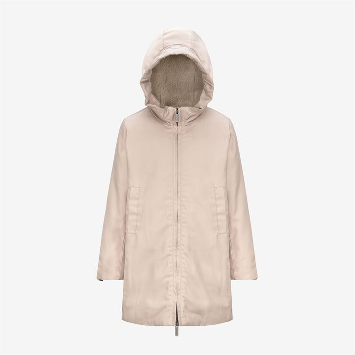 Jackets Girl P. OLLY TWILL FUR 3/4 LENGTH PINK TINT - NATURAL Photo (jpg Rgb)			