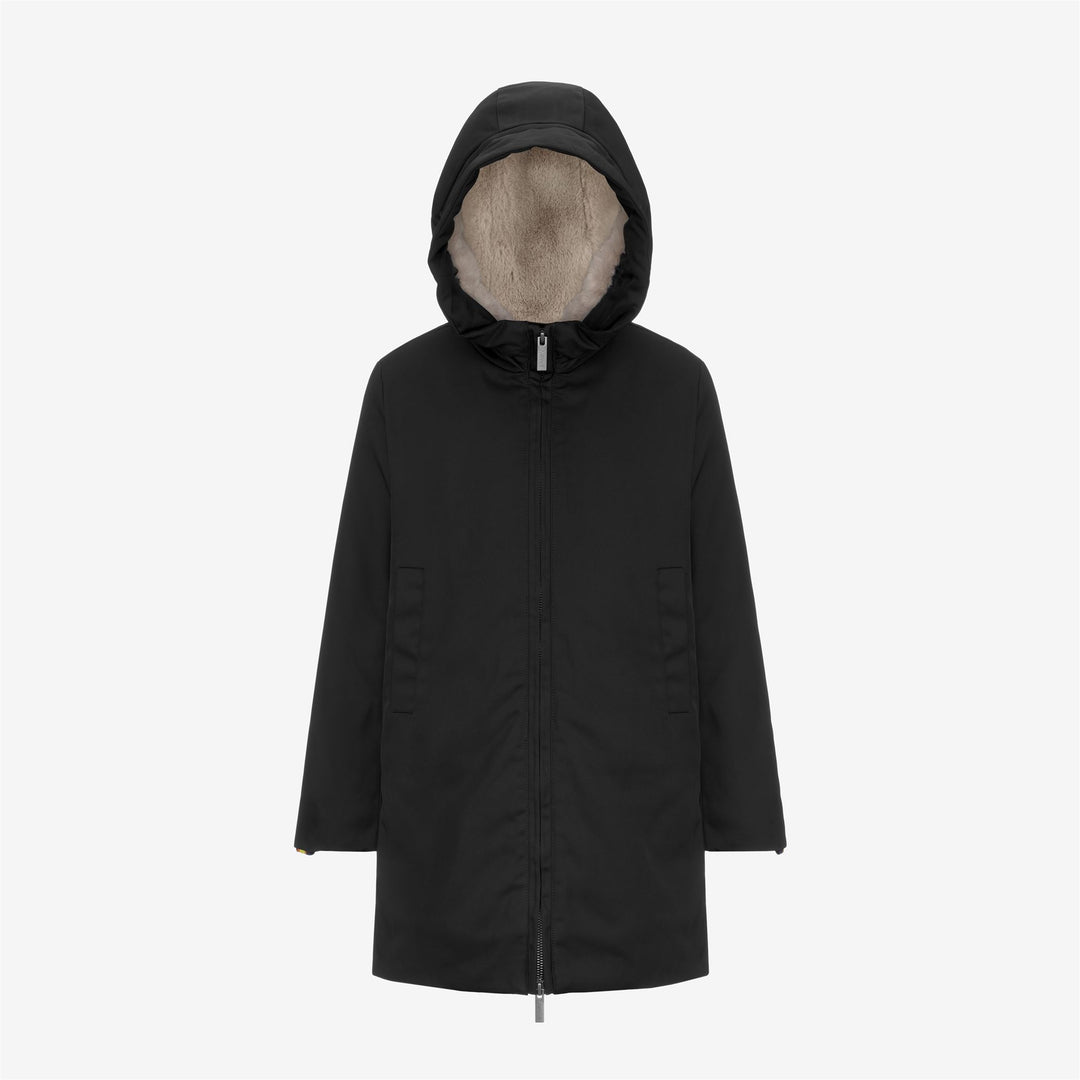 Jackets Girl P. OLLY TWILL FUR 3/4 LENGTH BLACK PURE-NATURAL Photo (jpg Rgb)			