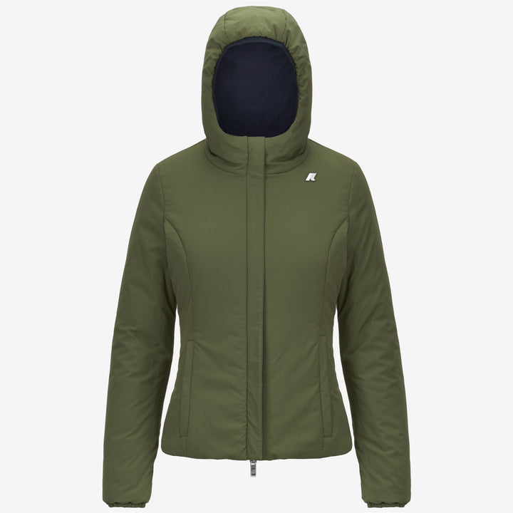 Jackets Woman LILY ST WARM DOUBLE Short BLUE D-GREEN C Dressed Front (jpg Rgb)	